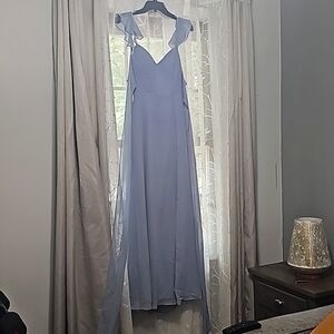 Dusty blue long dress